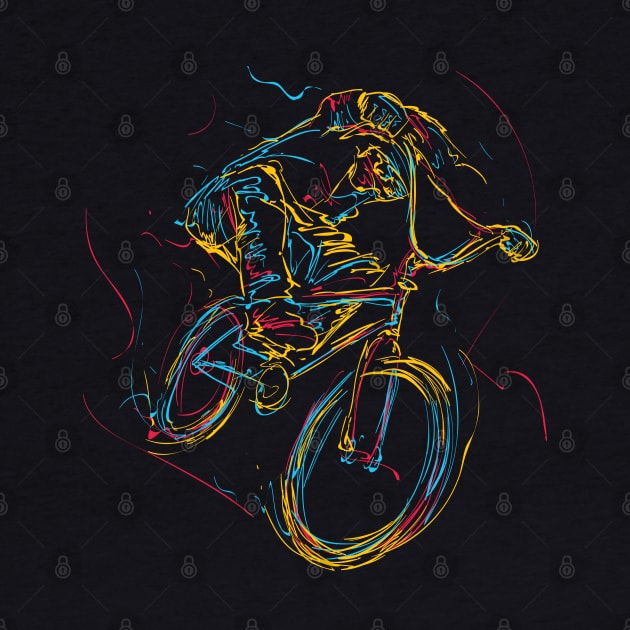 bicycle rider  abstract by Mako Design 